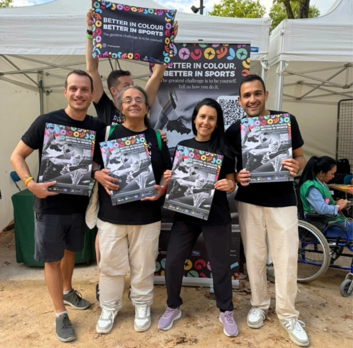 Happy people holding posters in Play in Colour – An Appeal to European Cities -campaign cover