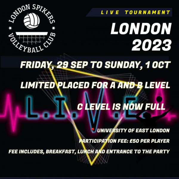 VOLLEYBALL LONDON LIVE TOURNAMENT 2023 @ University of East London